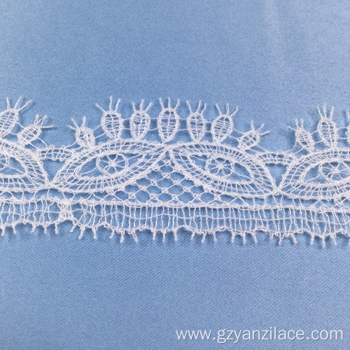 White Bridal Thick Lace Trim by Yard